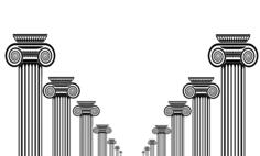 Roman columns corridor vector graphics
