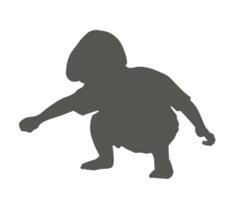 Vector illustration of silhouette of a boy squatting