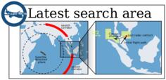 Vector image of infographic map of the search for the missing Malaysian plane