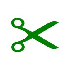 Vector clip art of green scissors