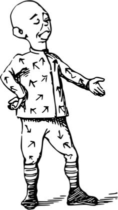 Vector clip art of jailed man comic character