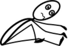 Vector clip art of stickman stretching