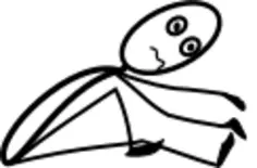 Vector clip art of stickman stretching