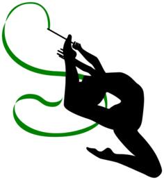 Rhythmic gymnast performer silhouette vector image