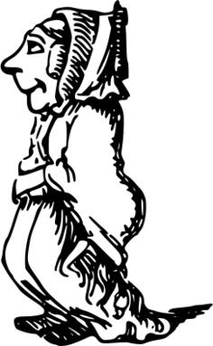 Vector graphics of poor Indian lady comic character