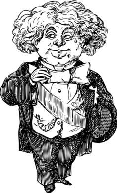 Vector illustration of female barrister caricature
