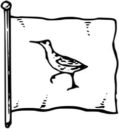 Tawistawis clan totem with a snie in black and white vector graphics