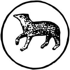 Magua clan totem with wolf in black and white vector clip art