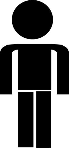 Vector drawing of black male stick figure