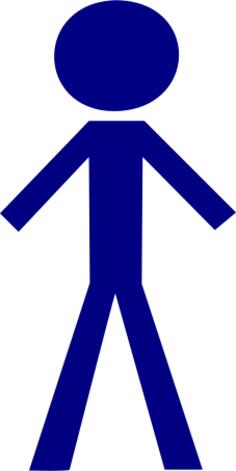 Vector illustration of blue male stick figure