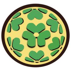 Vector illustration of seven leaves of wood sorrel in circle