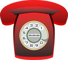 Red classic phone vector clip art
