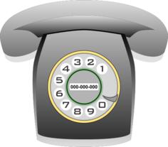 Grayscale rotary phone vector graphics