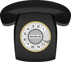 Black rotary phone vector image