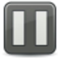 Grayscale vector image of color button - PAUSE