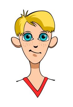 Vector illustration of flap-eared boy