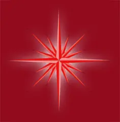 Vector image of glowing red fantasy star