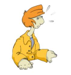Vector illustration of surprised young man cartoon character