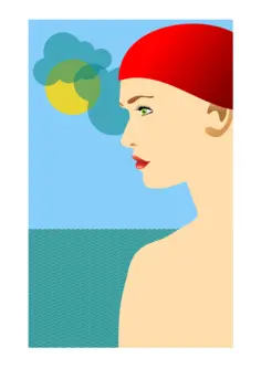 Vector image of young girl with red cap