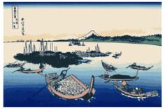 Tsukuda Island in Mushashi Province color illustration