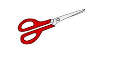 Vector drawing of red handle scissors