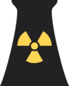 Vector clip art of sign of a nuclear plant chimney