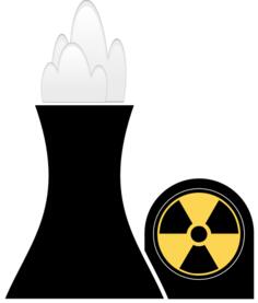 Nuclear plant black and yellow clip art