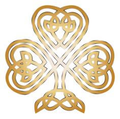 Vector illustration of modification of the Celtic shamrock