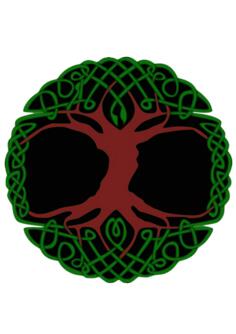 Vector clip art of colored Celtic tree