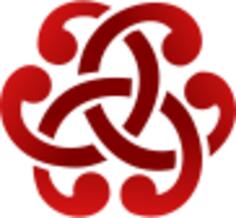 Vector image of ornamental red Celtic design detail