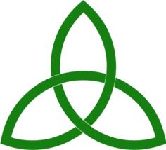 Green line triquetra vector clip art