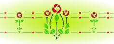 Roses on a green background illustration
