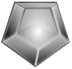 Six sides shiny gray diamond vector illustration