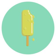 Green ice cream on stick vector drawing