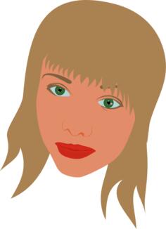 Vector image of portrait of a girl with green eyes