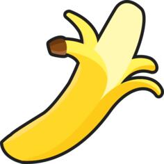 Simple peeled banana vector drawing