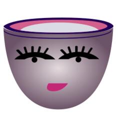 Vector drawing of posh lady purple cup