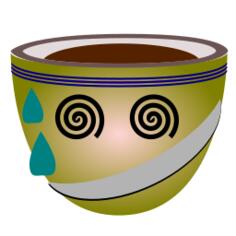 Vector graphics of sweating green mug