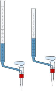 Vector illustration of graduated glass tube with side tap at bottom