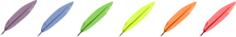 Vector drawing of six colors feather selection