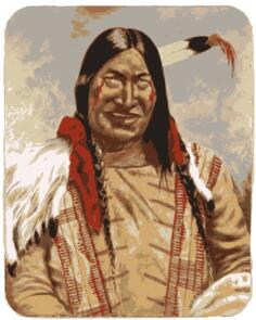 Native American man smiling vector clip art