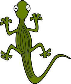 Green gecko viewed from top vector illustration