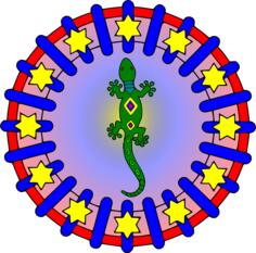 Iguana in a mandala vector clip art