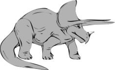 Dinosaur with long tail vector illustration