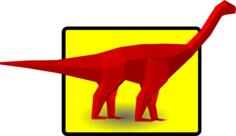 Red diplodocus vector image