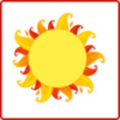 Fiery Sun icon vector graphics