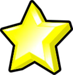 Image of bright yellow star with bevel.
