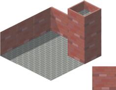 Graphics of 3D of brick chimeney