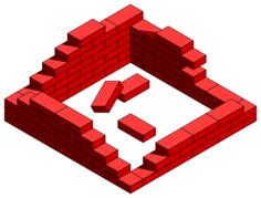 Destroyed brick wall vector graphics