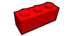 1x3 kid's brick element red vector clip art